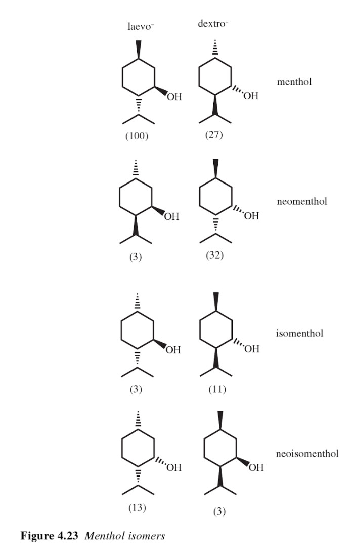 Menthol isomers The Chemistry of Fragrances From Perfumer to Consumer edited by Charles S Sell page 73