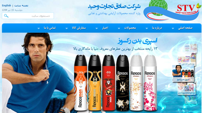 نمایی از سایت شرکت صادق تجارت وحید