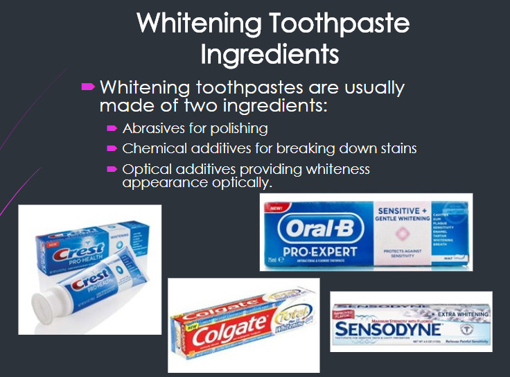 whitening toothpaste ingredients abrasive chemical optical