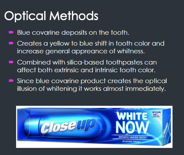 whitening toothpaste optical methods